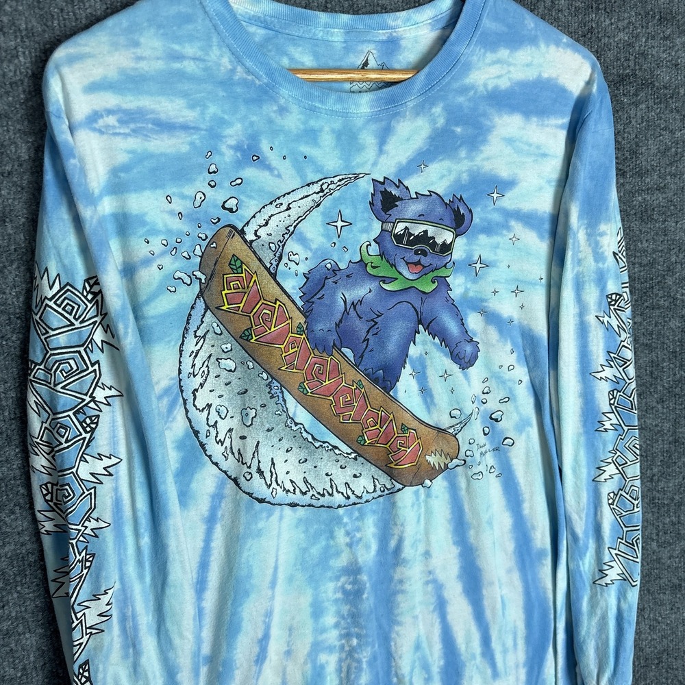 Teton Gravity Research x Grateful Dead Tie Dye Large Shirt Snowboarding Bear
